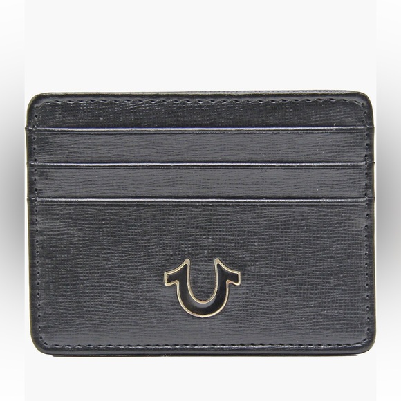 True Religion Other - NWT True Religion Black Leather Key Card Holder with Logo